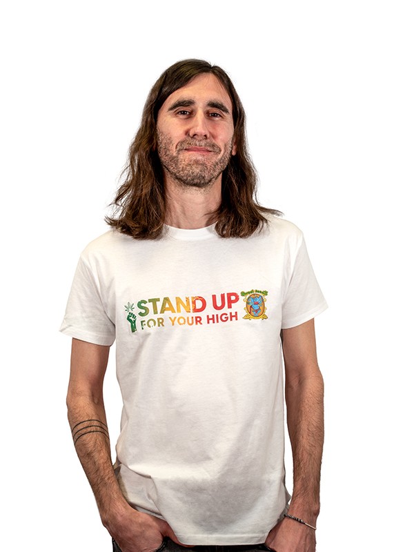 T-shirt bianca Stand up uomo