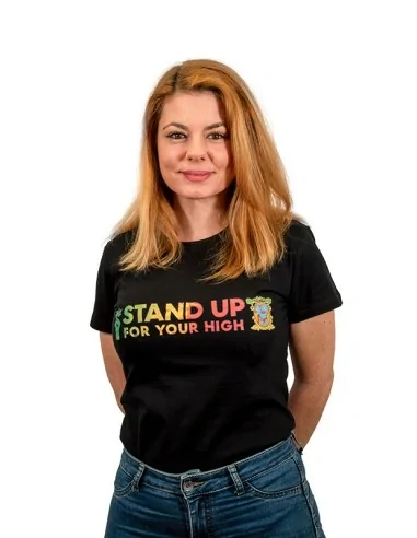 „Stand Up“ T-shirt für damen, schwarz