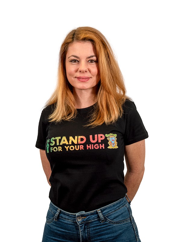 Camiseta negra Stand up mujer