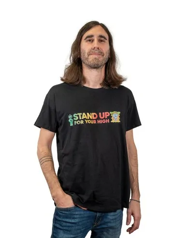 Camiseta negra Stand up hombre