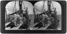 Filipinas exportaba gran cantidad de textiles de cáñamo, además de fibras, semillas etc... Esta foto fue tomada en el puerto de Manila durante la carga de un barco en 1906